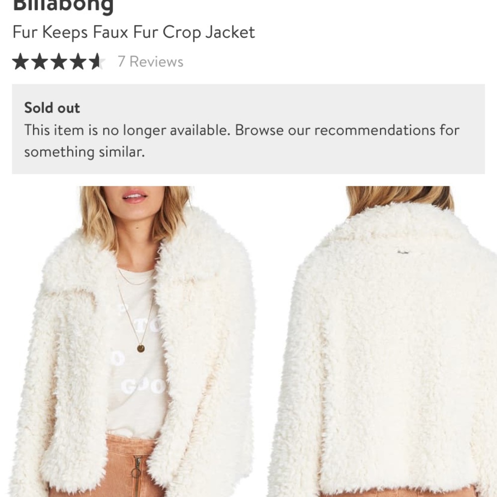 Billabong first keeps faux fur jacket